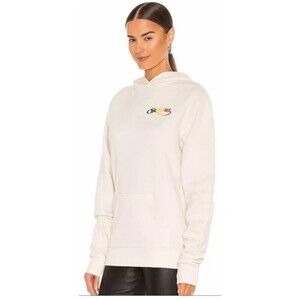 SPRWMN Revolve Sz Small Script‎ Logo Hoodie Sweatshirt Cream Long Sleeve #KL11-5